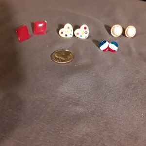 Vintage enamel stud earings